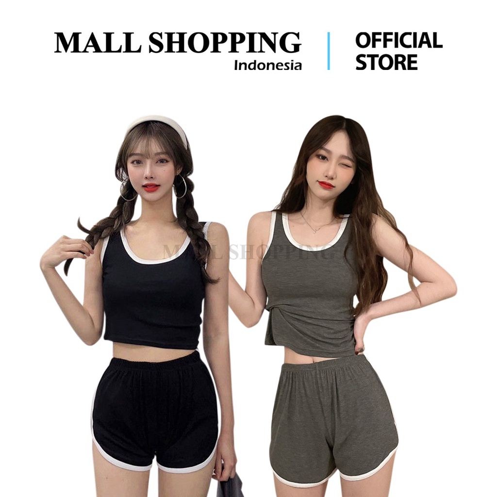 (COD) Set Pakaian Olahraga Wanita Sport Stelan Crop Top Atasan Zumba Gym Yoga MALL SHOPPING