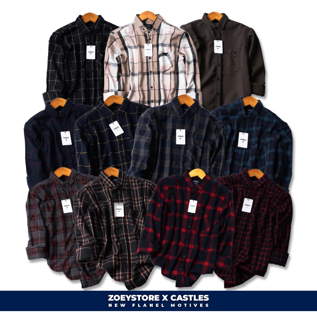 Kemeja Flanel Pria Lengan Panjang Baju Kemeja Flannel Cowok Kerja