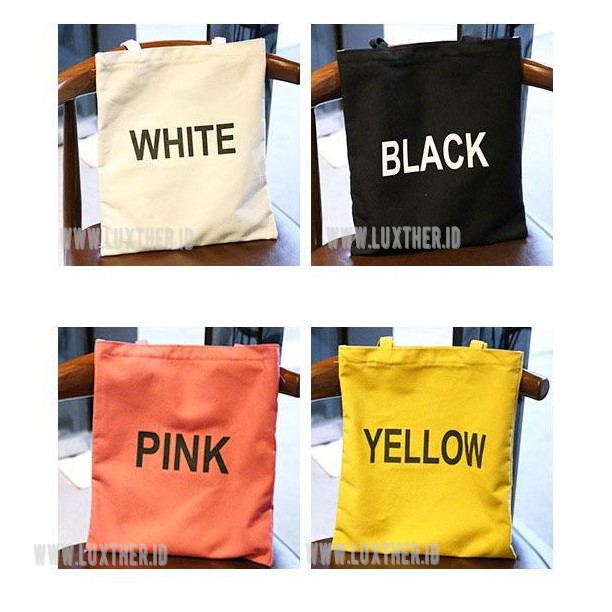 LUXTHER - TAS KULIAH FASHION TOTE BAG BAHAN 300D WANITA TAS SHOPPING TAS KANVAS OOTD