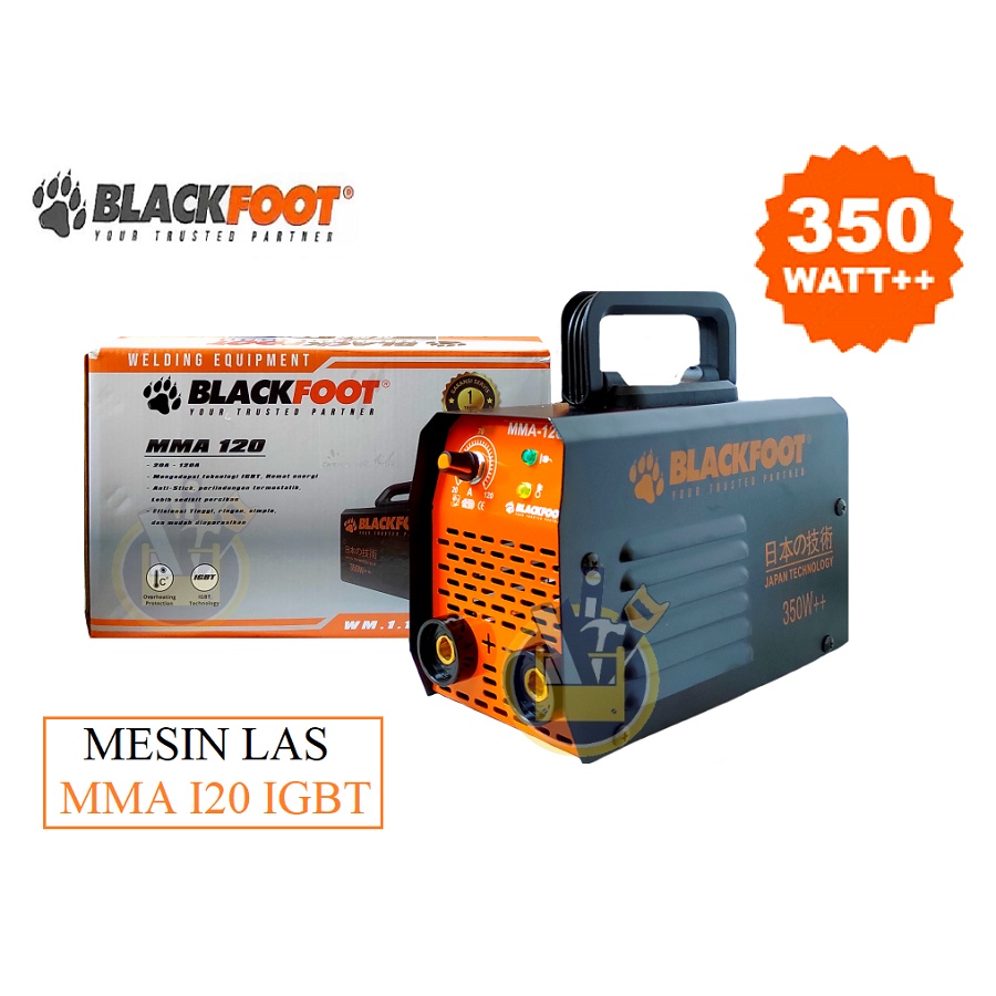 BLACKFOOT Mesin Las Inverter MMA 120A  350watt Trafo Las Mma 120 A 350 watt Welding Inverter Travo Trafo Mesin Las Listrik Inverter