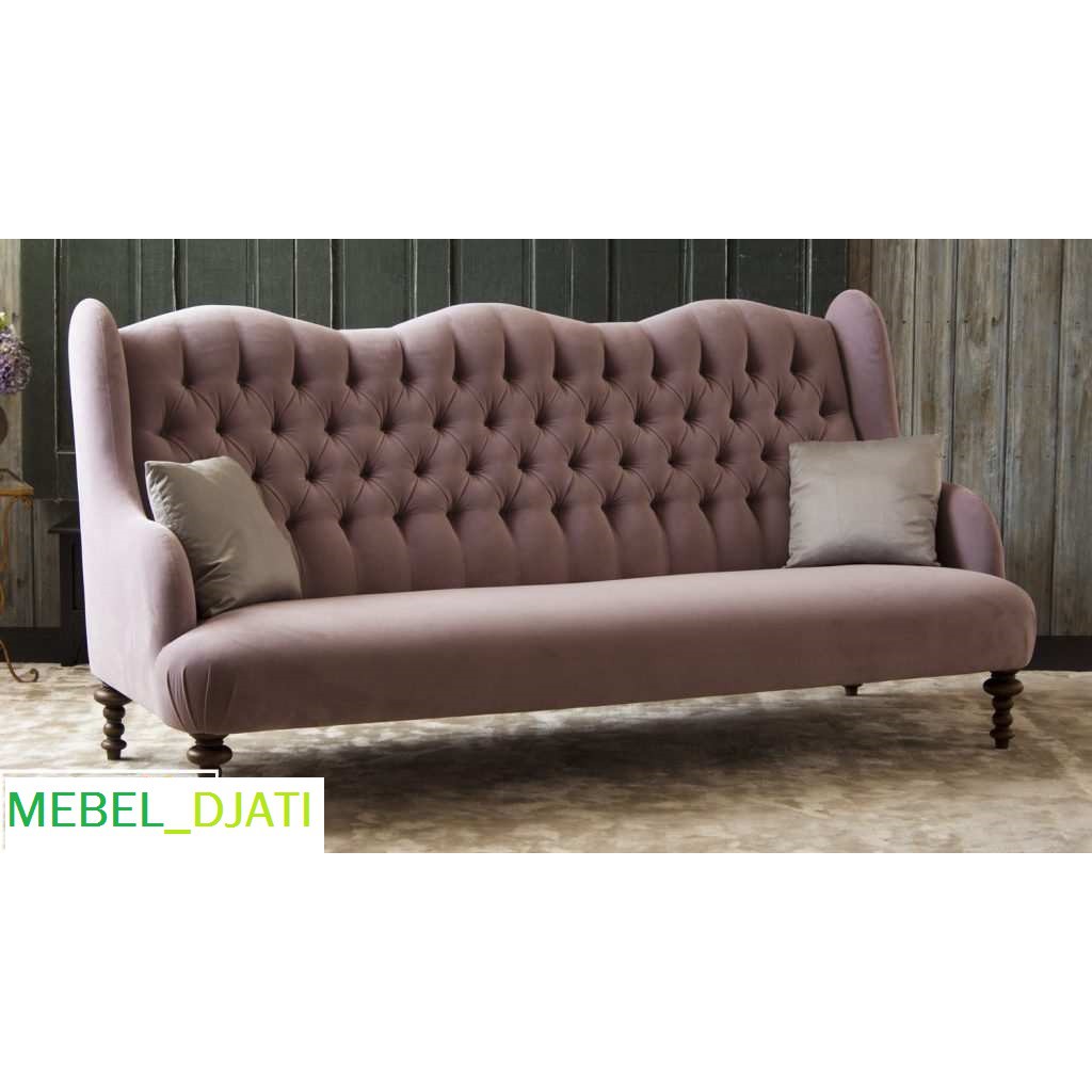 KURSI SOFA TAMU MEWAH PINK BRITISH