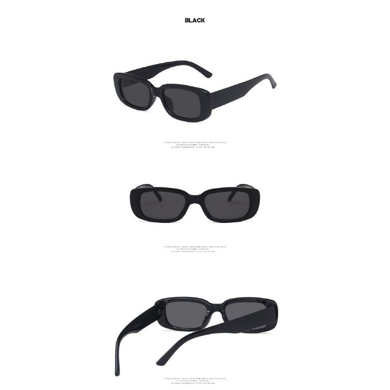 Kacamata Hitam Rectangle Frame Retro Fashion Sunglasses Full Frame Persegi Panjang