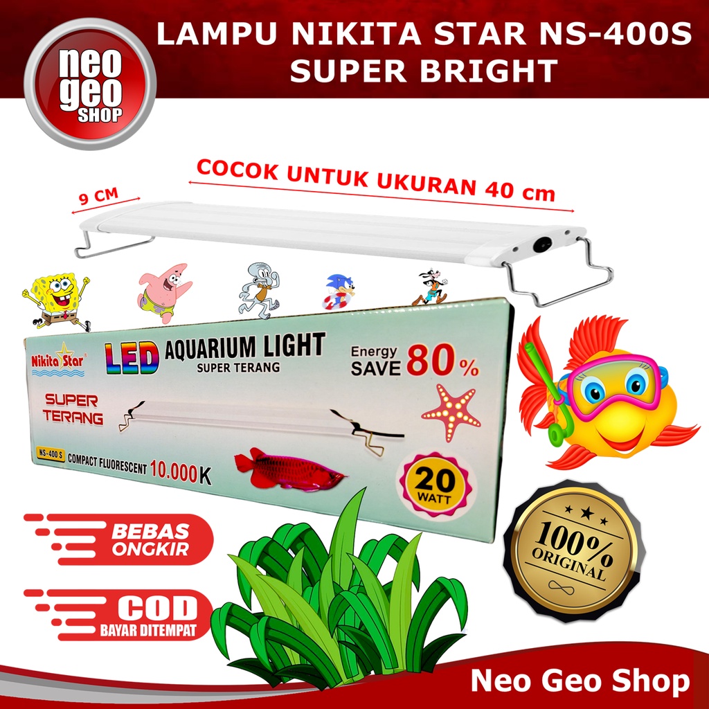 Nikita Star LED SUPER TERANG NS400S NS 400S 400 S Lampu Aquarium