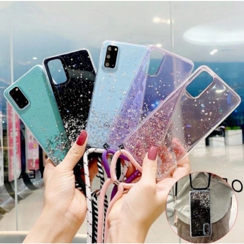 Case Tali Nagita Samsung A22 4G A22 5G A34 5G A54 5G M62/F62 M32 A02S A03S A52S 5G Lanyard Glitter Gantungan