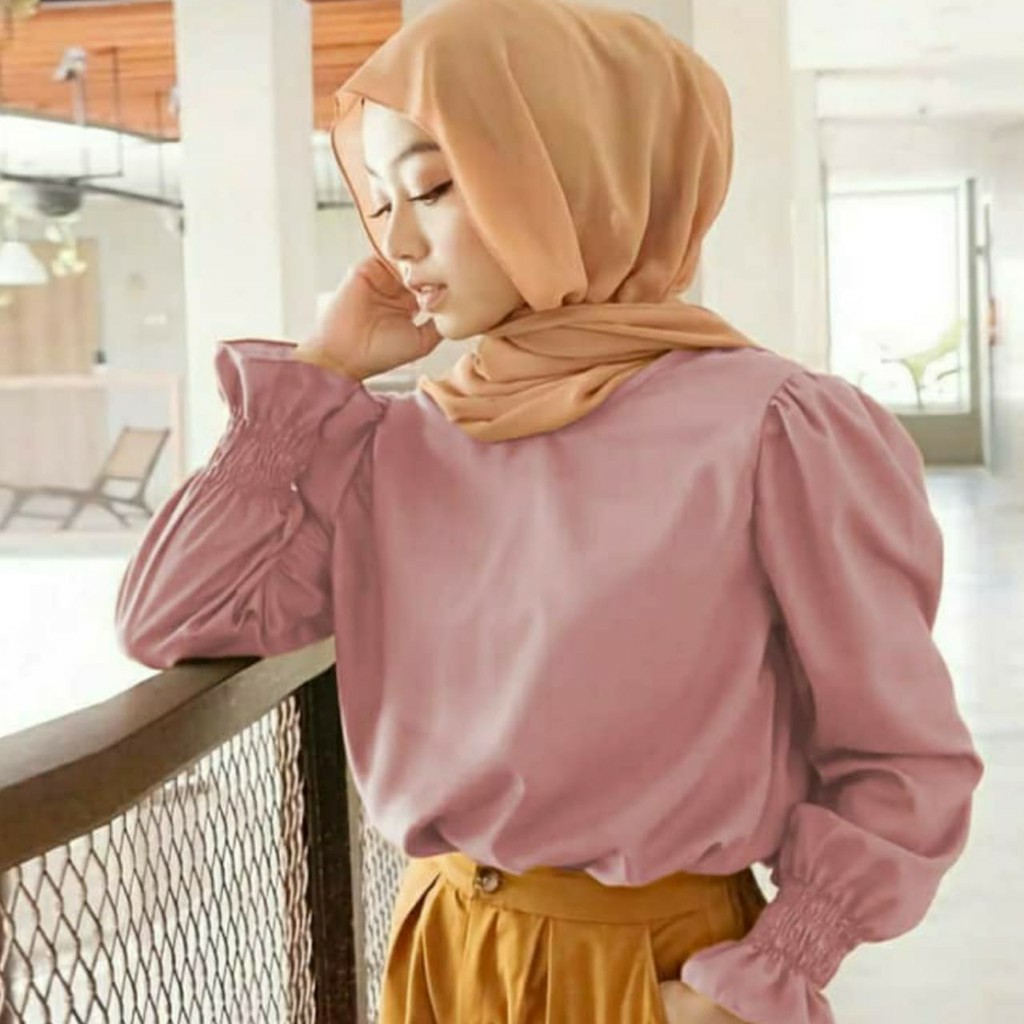 Meguri Blouse Atasan Moscrepe Premiium Fashion Muslim Pakaian Wanita