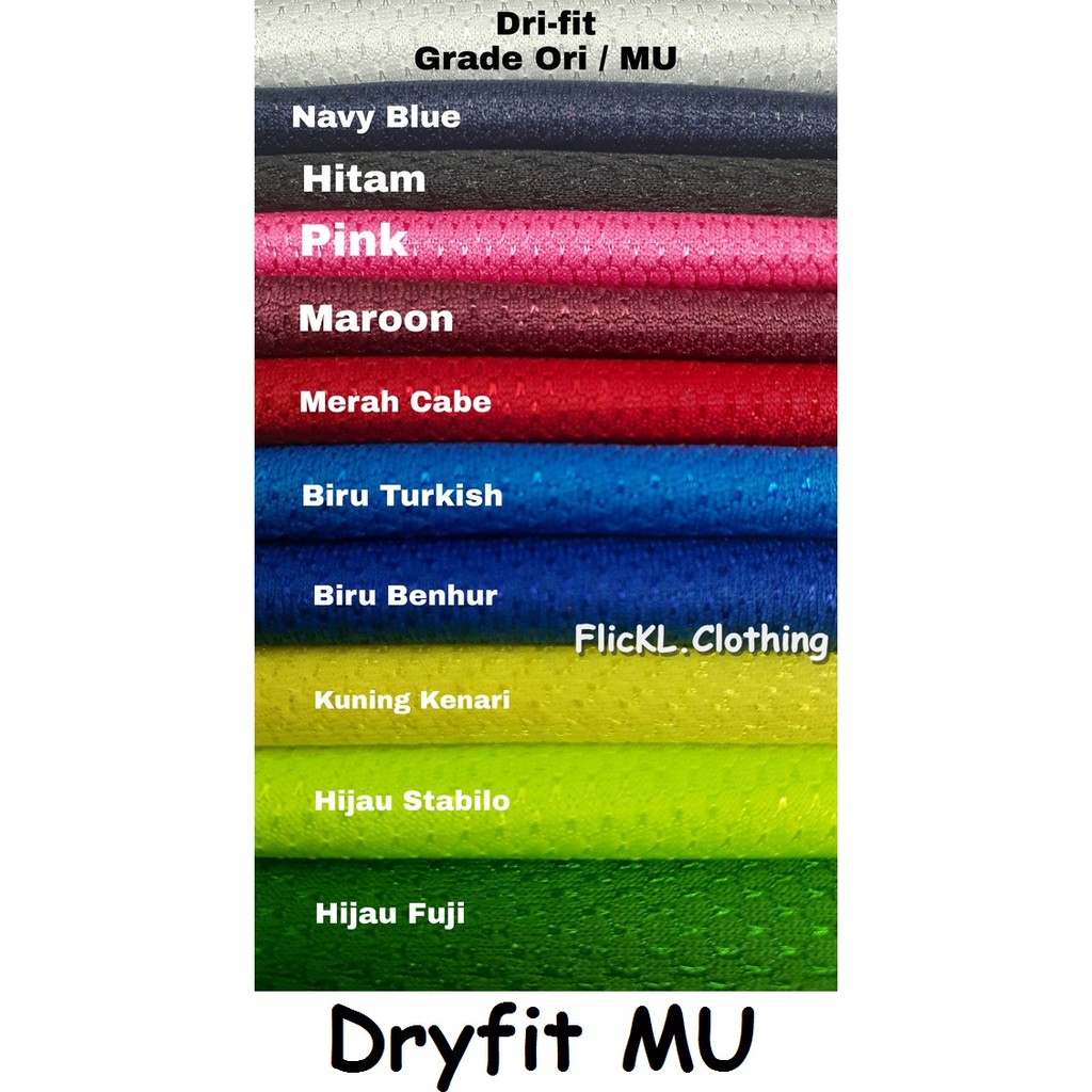 Bahan Kain Kaos Baju Dryfit Dry Fit Mtiis MU Olahraga Jersey Bola Basket Sepakbola Futsal