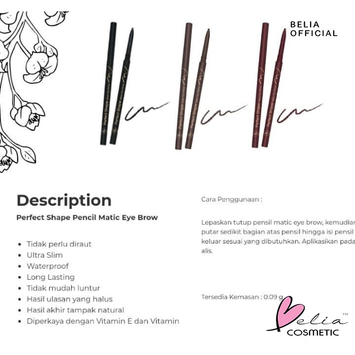 ❤ BELIA ❤ Viva Pencil Matic Perfect Shape Queen Pensil Alis Black Brown Ash Brown Eyebrow