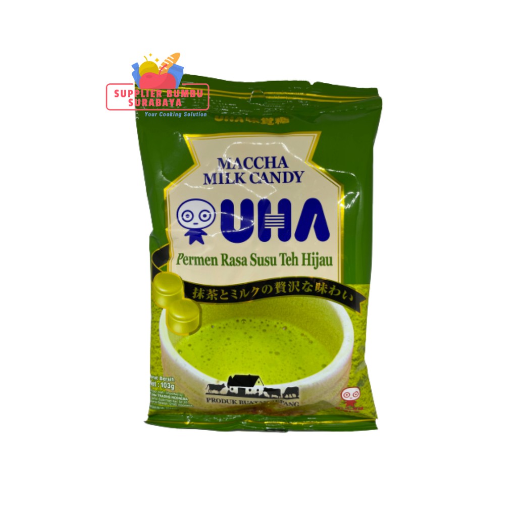 UHA Matcha Milk Candy / Permen Rasa Green Tea 103g