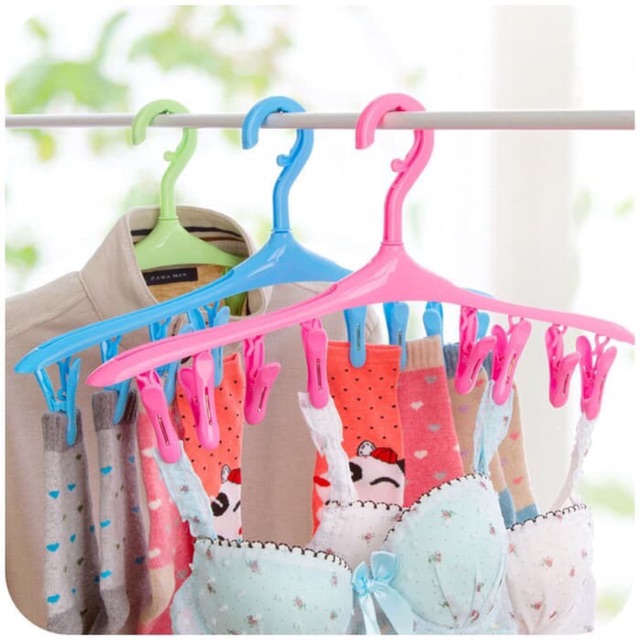 8 IN 1 HANGER SERBAGUNA JEPITAN JEMURAN PRAKTIS SERBAGUNA WARNA ACAK