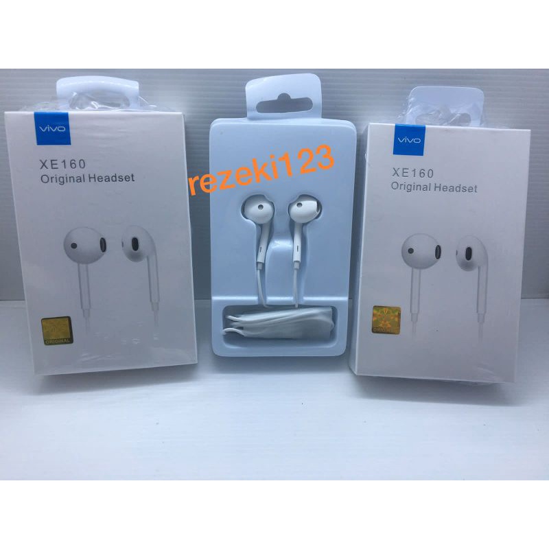 HEADSET VIVO + PACK Original Hifi Handsfree Earphone Vivo With Mic XE160 / XE680 bisa untuk semua hp Y12 Y15 Y17 Y71 Y91 Y93 Y95 V9 V15