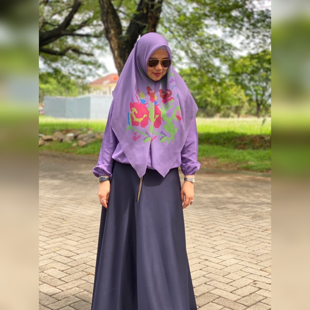 Jilbab Etnik Lagosi in Soft Purple