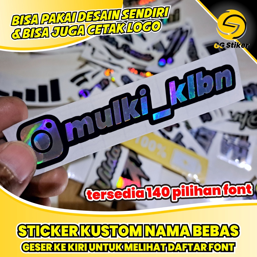 Jual Stiker Custom Nama Ig Hologram Shopee Indonesia