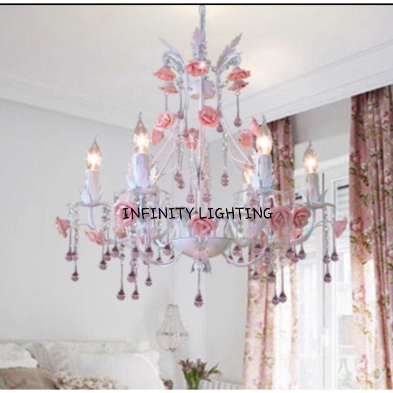 LAMPU GANTUNG SHABBY 6 LAMPU