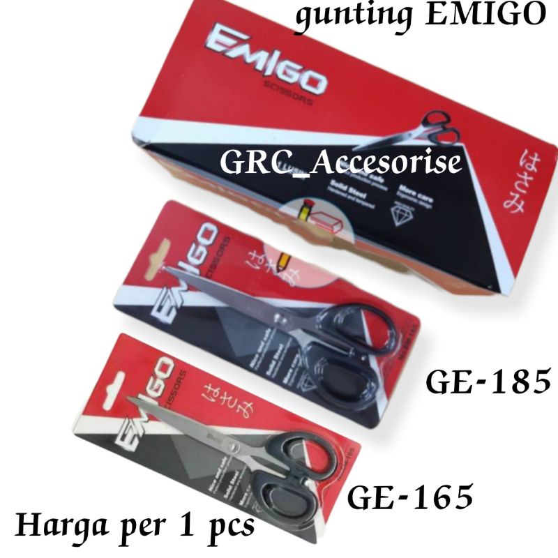 

Gunting EMIGO ukuran GE-185 Besar & GE-165 Sedang ECER per 1 pcs