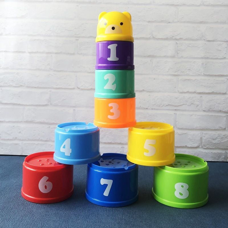 Mainan Stacking Cup Toys Mainan Edukasi Pengenalan Warna Angka