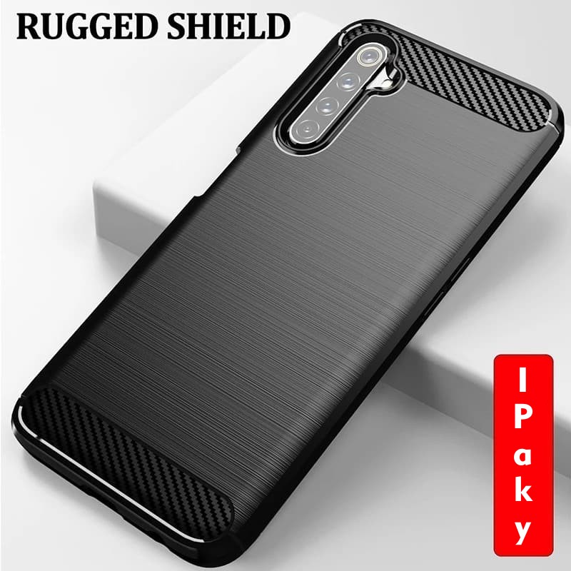 Casing Softcase Realme 6 Pro IPAKY Carbon Fiber Matte Softcase - Hitam