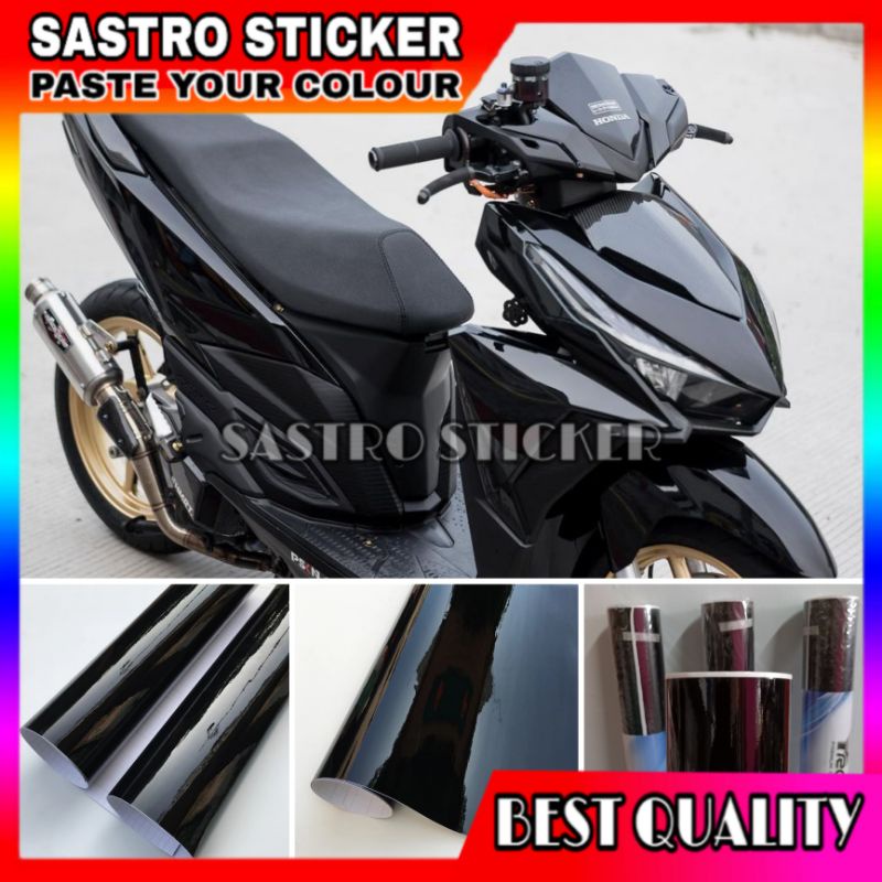 STICKER SKOTLET MOTOR HITAM GLOSSY/STIKER HITAM MENGKILAT
