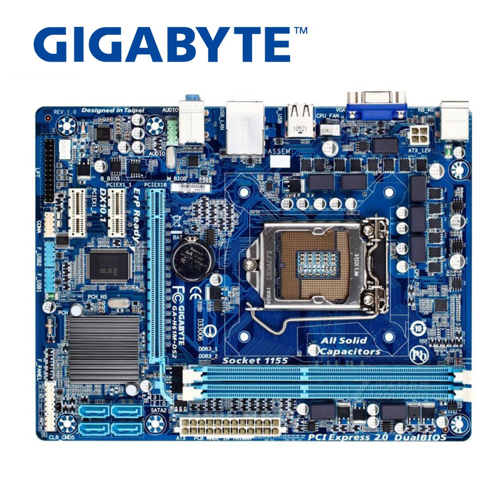 GIGABYTE GA-H61M-DS2 H61 LGA1155 DDR3 Micro ATX Motherboard
