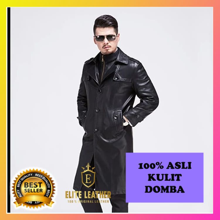 [LIMITED EDITION]JAKET KULIT COWOK MODEL JUBAH DOUBLE ASLI DOMBA GARUT EL60