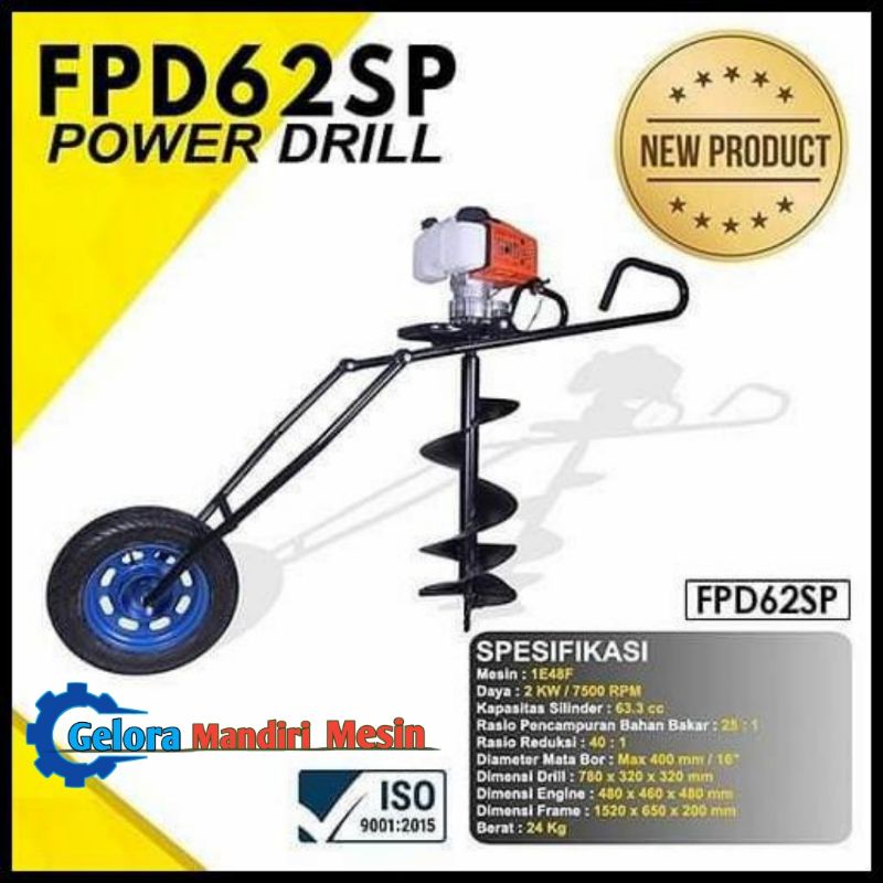 Mesin Bor Tanah Biopori FIRMAN FDP 62-SP Model Torlly Diameter 30 Cm Single Operator