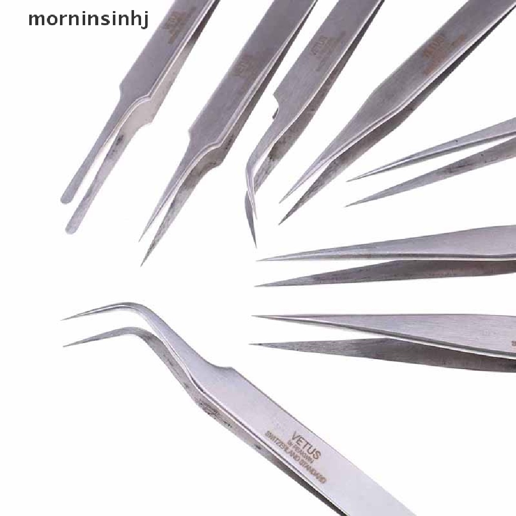 Mornin 8pcs Pinset Stainless Steel Untuk Menghilangkan Komedo Hitam / Jerawat