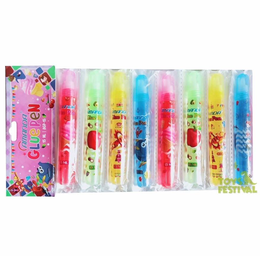 Lem Kertas Cair Water Glue Pen Stik Merekat Kuat Kemasan Multiwarna