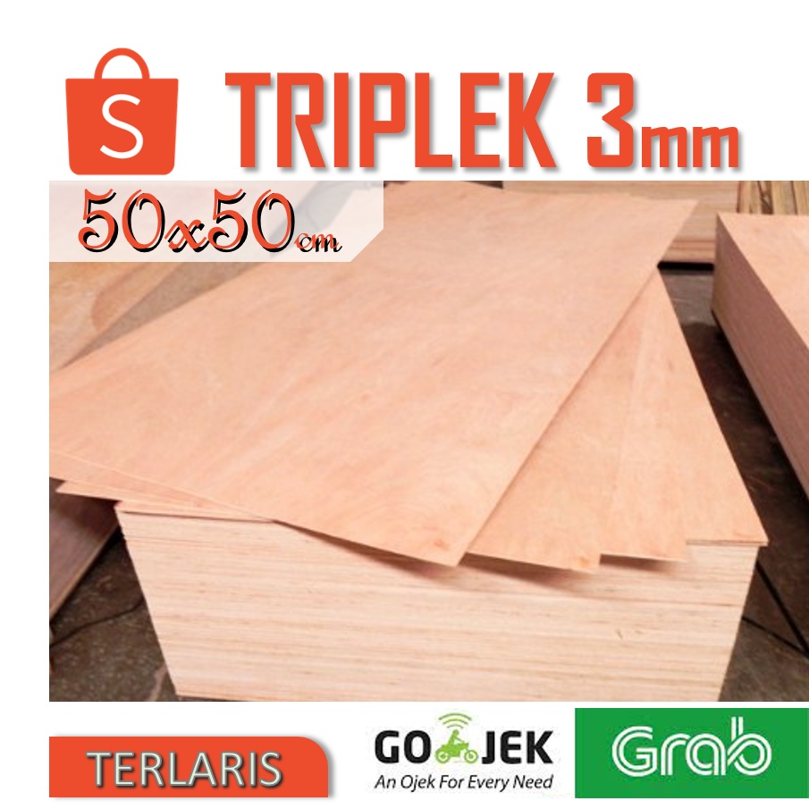 TRIPLEK 3mm 50x50 cm. ISI 2 LEMBAR  TRIPLEK 3 mm 50x50cm