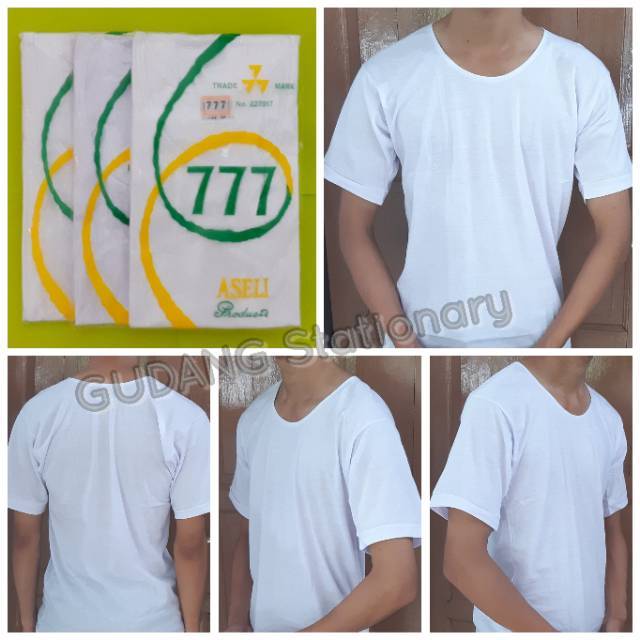 Kaos Pria Lengan Pendek 777 Putih