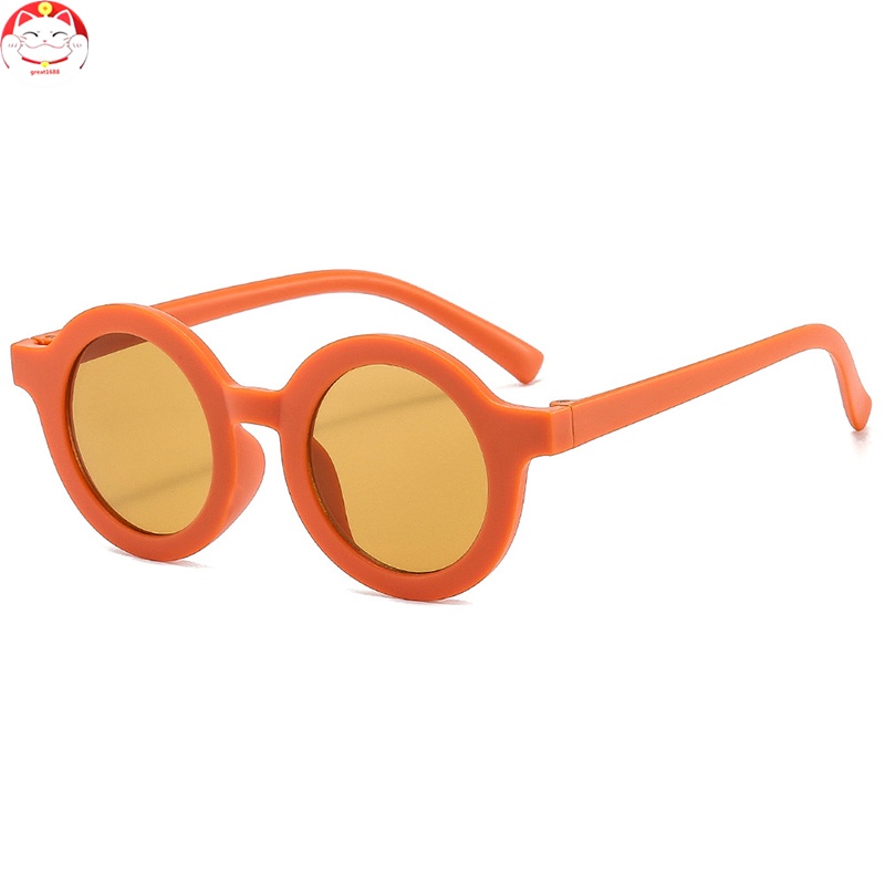 Cute Round Sungalsses with PC Frame Non-Polarized UV Protection Coating Unique Design Lightweight for Boys Girls