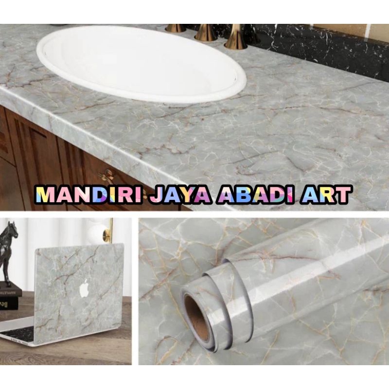 stiker marmer marble glossy Tebal meja kayu kaca lemari Anti air minyak dan panas