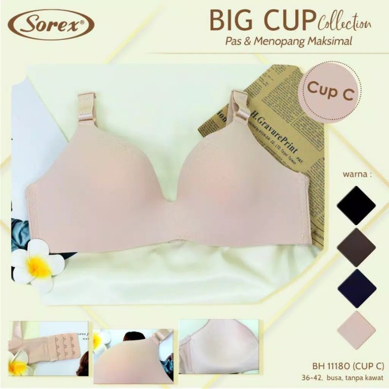 Bra Bh Sorex Busa Tanpa Kawat Cup Besar Jumbo Cup C 11180