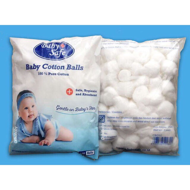 Baby safe kaps bulat isi 100 cb050 - cotton ball