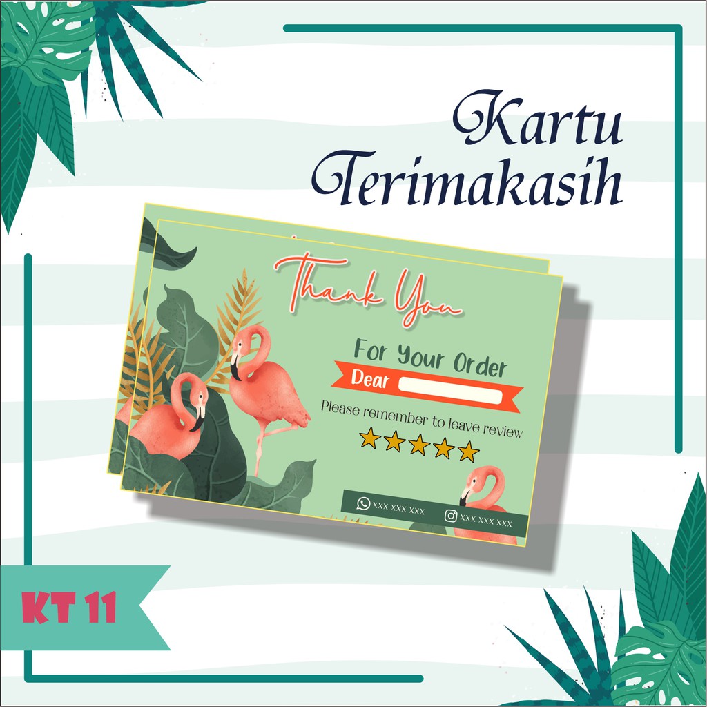 Kartu ucapan Thank you for order | thanks card | gift card | custom kartu ucapan