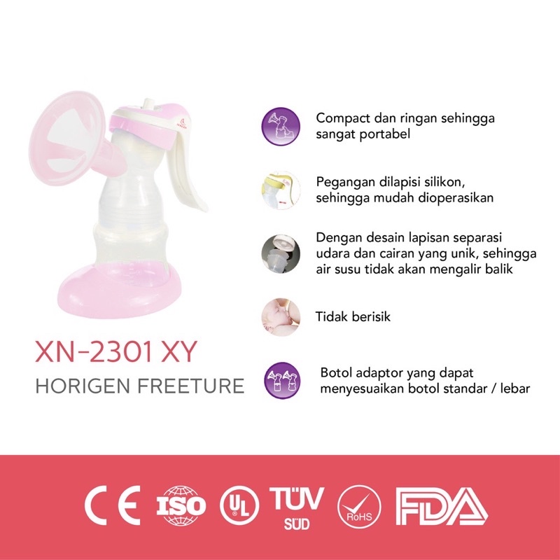 Horigen Freeture Manual Breast Pump - Pompa asi manual