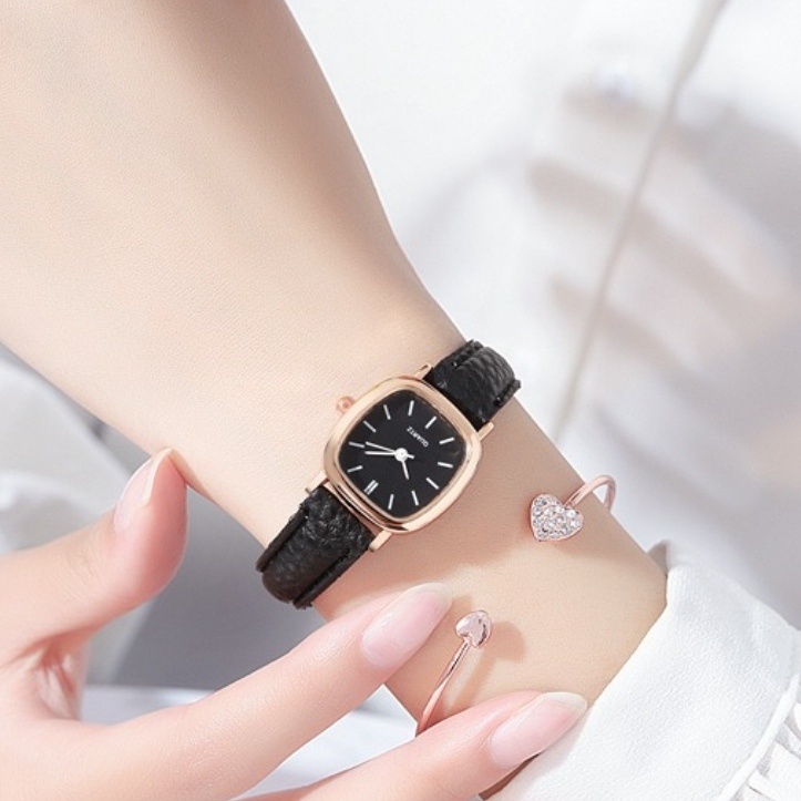 JAM TANGAN WANITA FASHION DIAMETER KECIL KULIT HITAM FLAREA JAM113B5 IMPORT KOREA REMAJA KEKINIAN CEWEK MURAH SIMPLE CASUAL ORIGINAL BRANDED