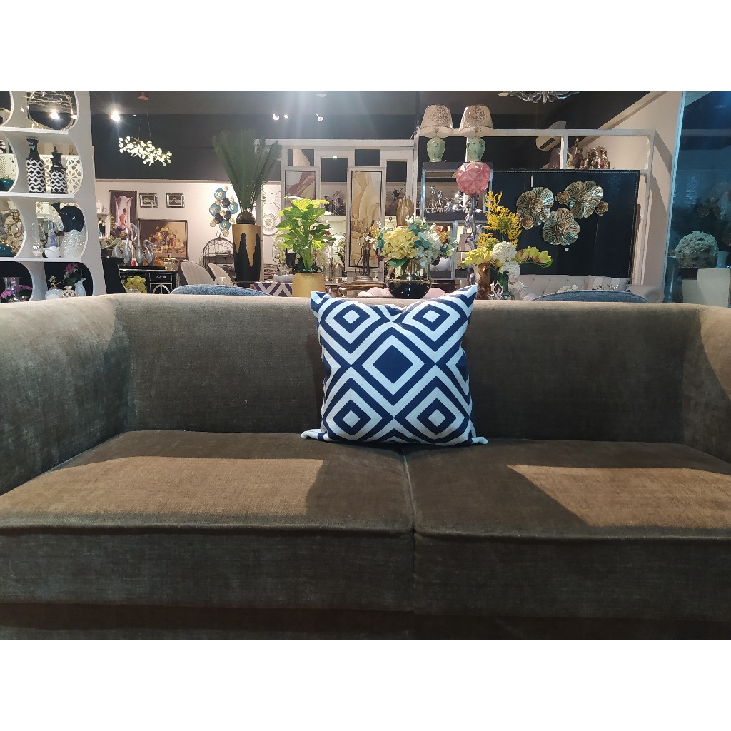 Sarung Bantal Segi Empat Biru Putih / Pillow Case