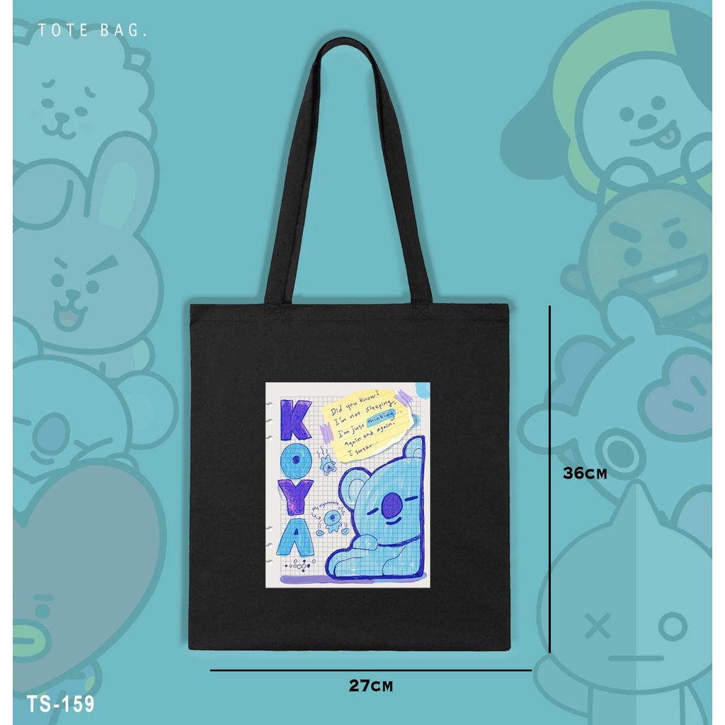 TOTE BAG WANITA / BAHAN KANVAS / REAL PICTURE / BT21 EDITION / HITS / TERMURAH / SOUVENIR CUSTOM GAMBAR