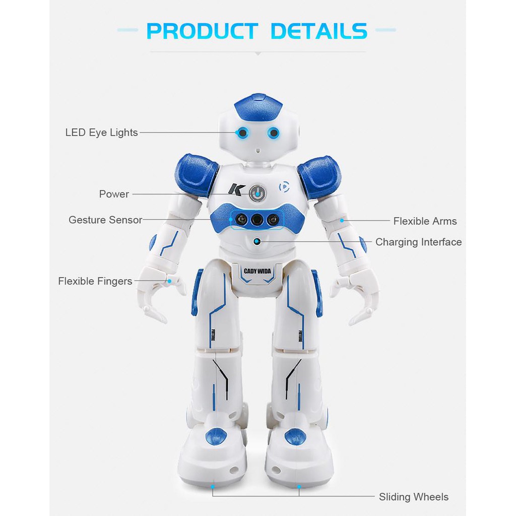 JJRC R2 Robot CADY WIDA Mainan Kado Hadiah Anak Sensor Remote Action Figure Toys