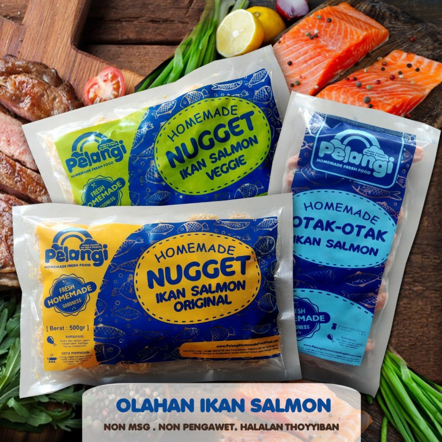 

Nugget Salmon Non MSG Original/Veggie - Pelangi Anak Healthy / Frozen Food