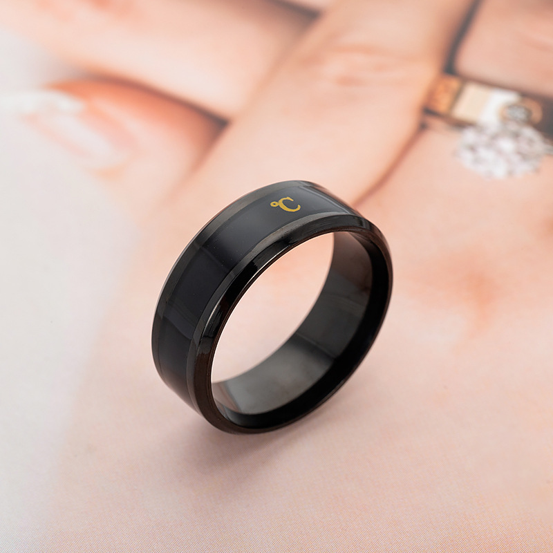 Fashion Simple  Temperature Ring / Unisex Mood Emotion  Feeling Rings / Popular Sliver Gold Black Titanium Steel Finger Ring