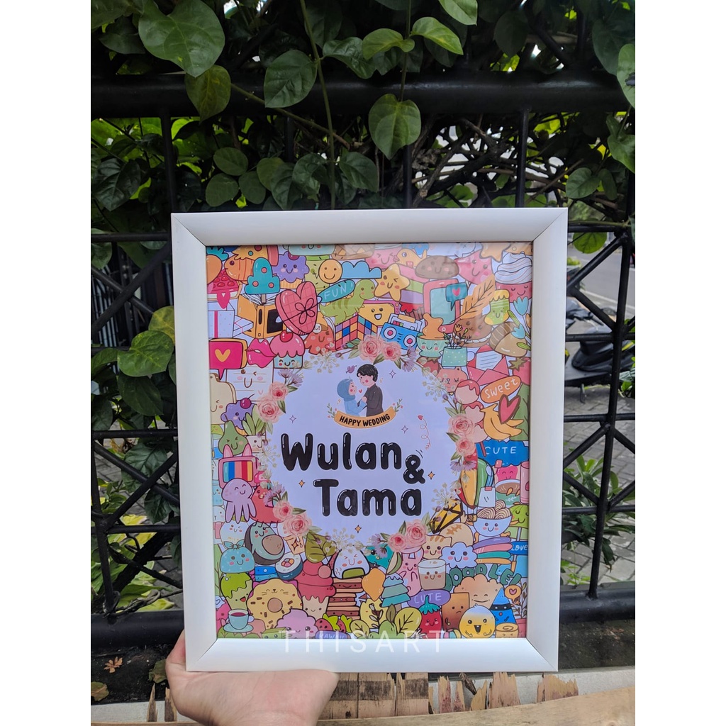 Doodle Art Frame/Kado Spesial Ultah dan Wisuda/wedding