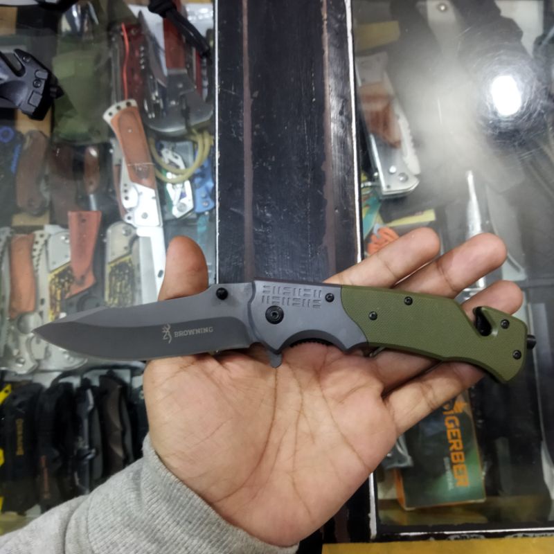 Pisau Lipat Survival Browning DA308 Camping Outdoor Bushcraft