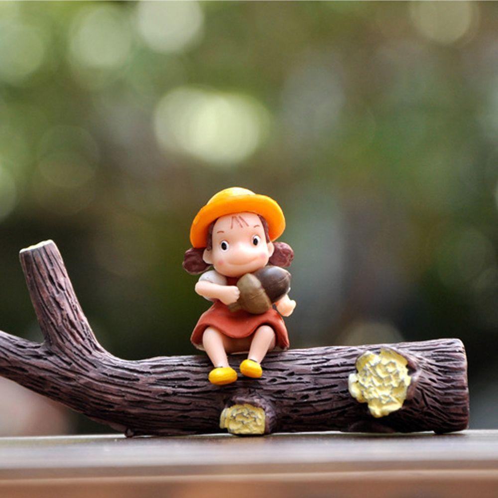 Lanfy Xiaomei Figure Ornamen Kecil Dekorasi Mobil Taman Miniatur Hayao Miyazaki Action Figure Landscape