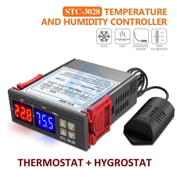 Thermostat Hygrostat 2in1 Pengontrol Suhu dan Kelembaban AC 220V