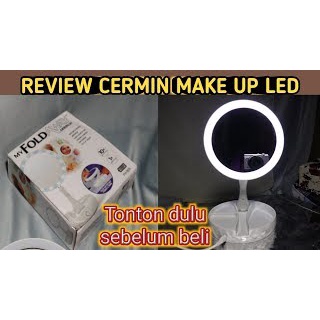 GIJ - -COCO Kaca Cermin Make Up Double Side Magnifier Mirror LED Ring Light