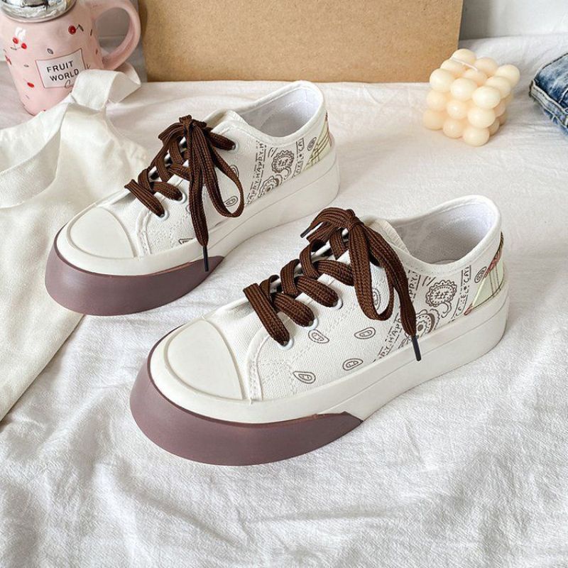 Permata Sepatu Sneakers Wanita 121 Import Sneakers Kanvas Motif Lucu Premium Quality