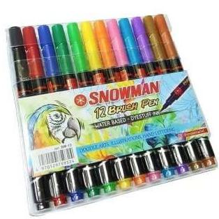 

(BISA COD) [ SET ] Brush Marker Pen - Snowman BM-1 12 Warna MURAH! TERJAMIN Kode 156