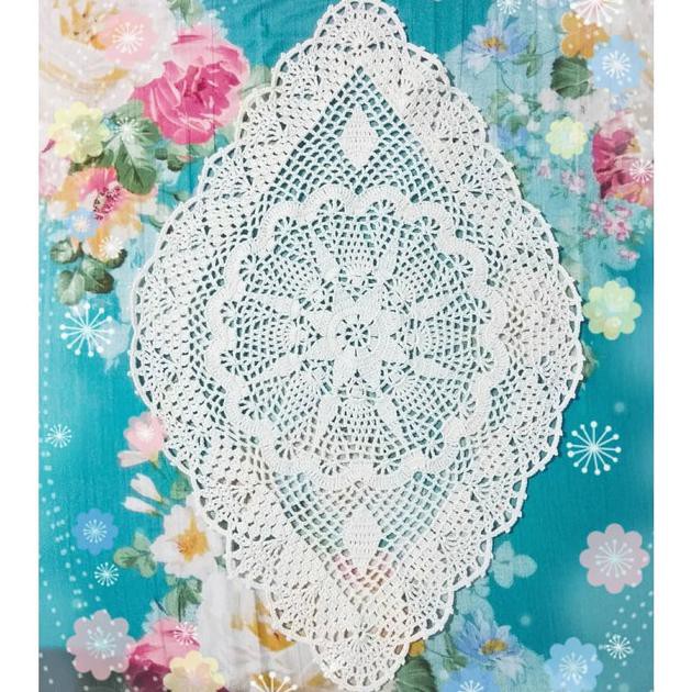 - DITAWAR TAPLAK MEJA RUANG TAMU- CROCHET DOILY / TAPLAK RAJUT KETUPAT ,TAPLAK RUANG TAMU TAPLAK