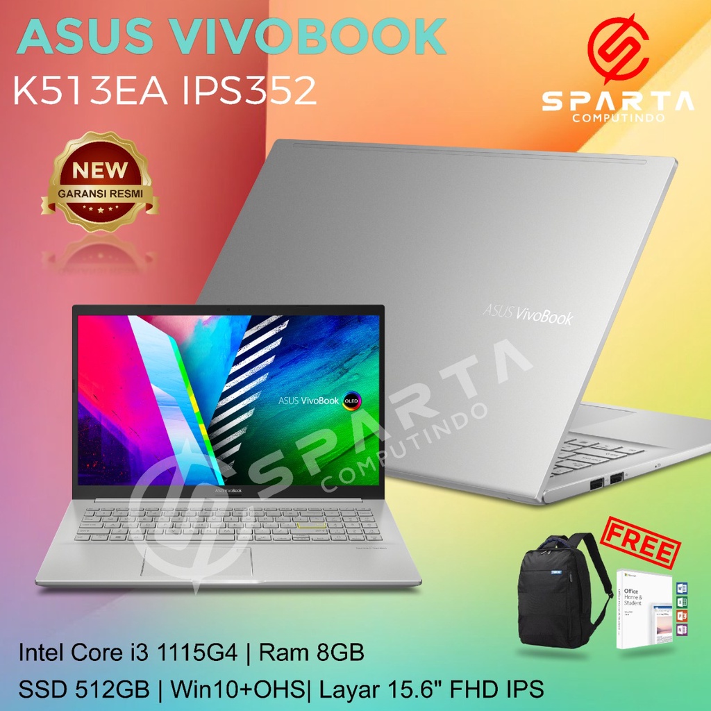 Laptop Asus VivoBook K513EA IPS352 Core i3-1115G4 8GB 512GB SSD 15.6in Win 10 Home+OHS 2019