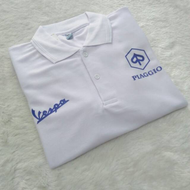 Kaos polo vespa terbaru keren modis polo putih vespa